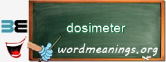 WordMeaning blackboard for dosimeter